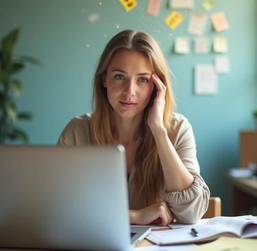 overwhelmed, too much on your mind, woman looking overwhelmed with a lot of tasks