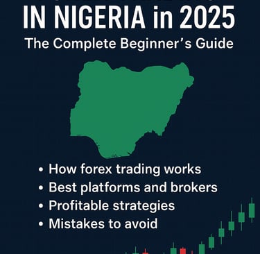 Infographic titled 'How to Start Forex Trading in Nigeria in 2025', featuring a green Nigeria map, 