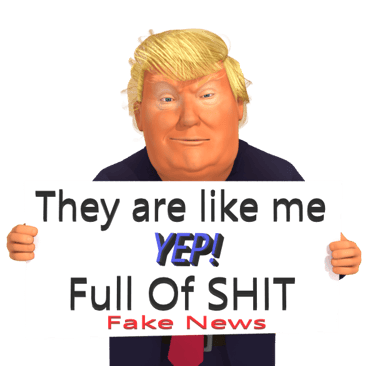a cartoon trump stating things we know Fake News visual communication design By Lance Scott MadKiwi
