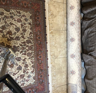 Dirt lift difference for area rugs, machine made or handmade carpets