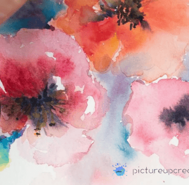watercolour wet in wet flowers