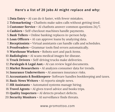 Jobs AI might replace and why