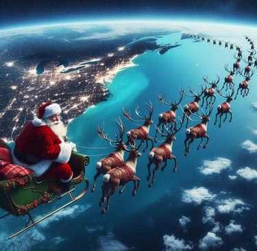 Santa over the USA
