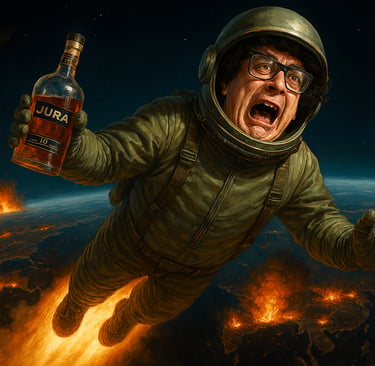 Bob Cheesman being blasted into space