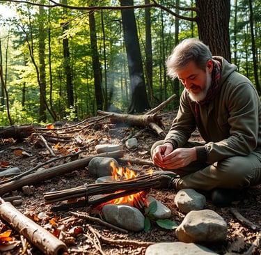  A skilled bushcraft practitioner demonstrating uncommon skills.