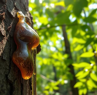close up view of sap on tree