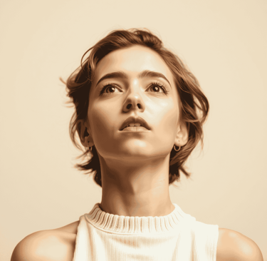 Woman seems at peace with herself