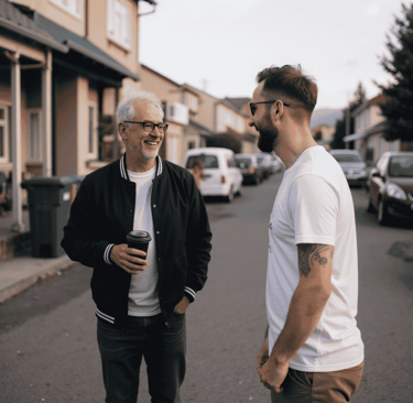 Two men enjoying a conversation