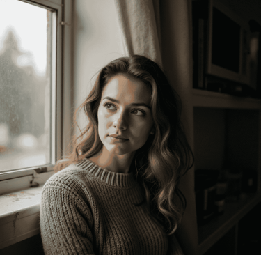 Woman remembering good times