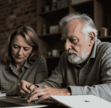 Elderly man finding purpose at home