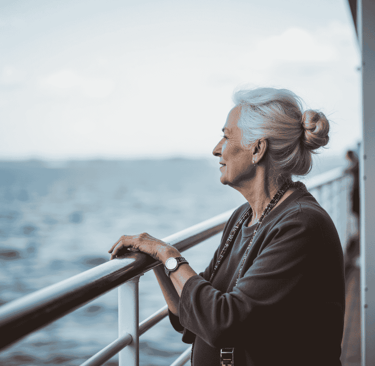 Woman on a cruise ship
