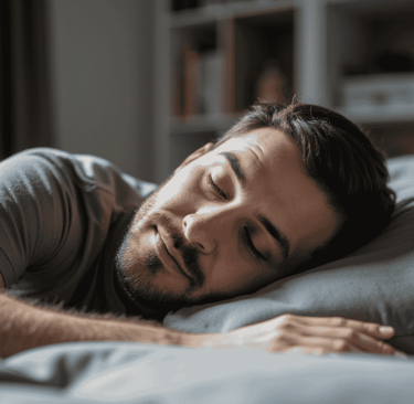 Man enjoying a sleep anxiety free