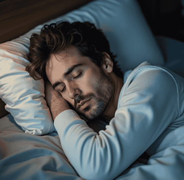 Man sleeping happily