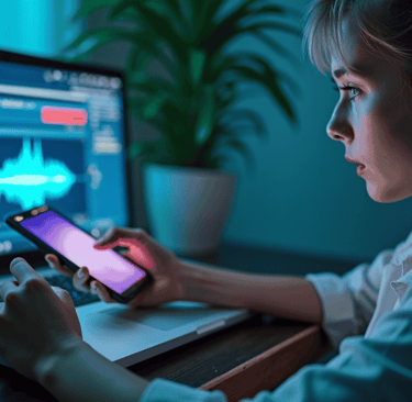 Woman surrounded by EMF