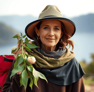 Woman surrounded by nature