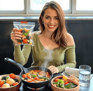 Vanessa using appropriate freezing packages