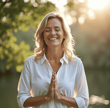 A happy and smiling woman