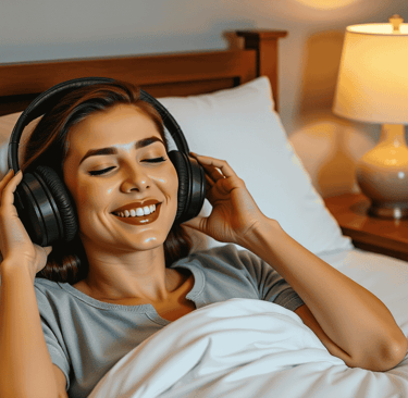 wearing white noise headphones