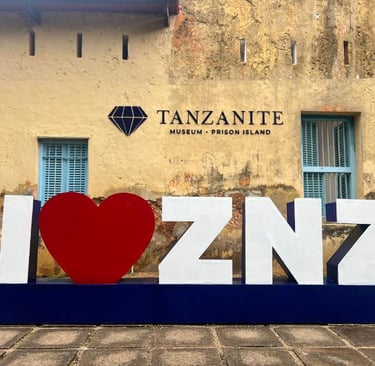 I love ZNZ sign at Tanzanite Museum on Prison Island Zanzibar (Changu Island)