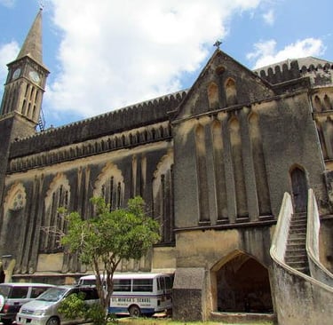 Historic Roman Catholic church in Stone Town Zanzibar, a landmark with unique architecture and cultural heritage in the heart