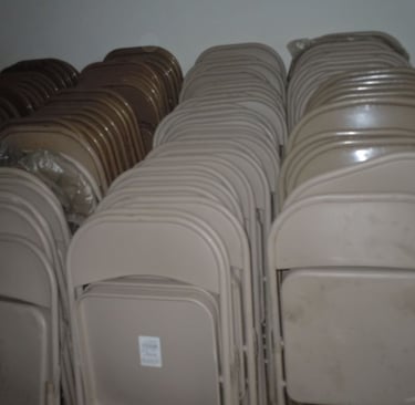 ocotonap - 260 folded aluminium chairs for the Mankon meseum; project conceived by OCOTONAP