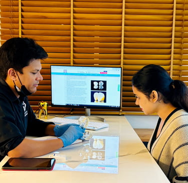 Dr. Nikhil Trikane explaining the dental procedure to patient