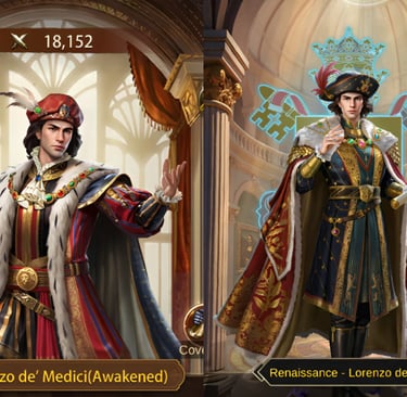 Evony General Lorenzo de' Medici & Skin