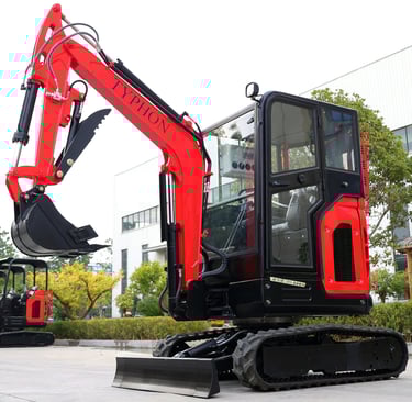 mini excavator with cabin