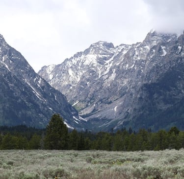 panorama of grand tetons