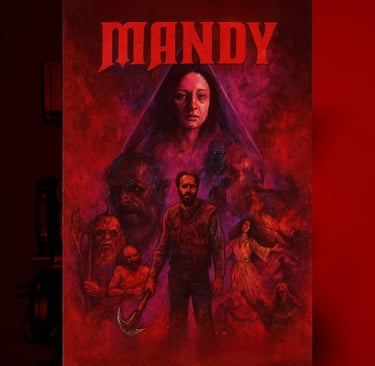 a movie poster of MANDY - Horror