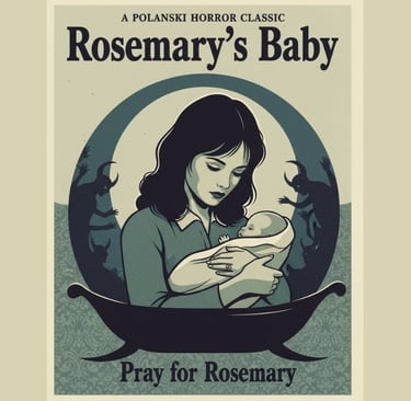 a woman holding a baby in a boat - Rosemary's Baby