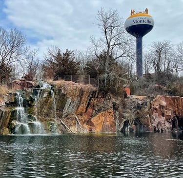 The Granite Quary waterfall in Montello, Wisconsin