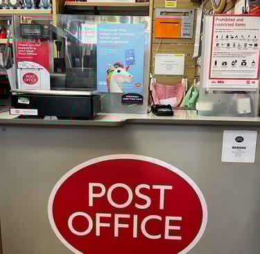 Westbury-sub-Mendip Community Shop Post Office Counter