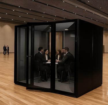 Spacious 3–5 person soundproof office pod for team meetings