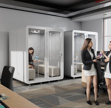 Soundproof office pod for 2–4 people with acoustic insulation