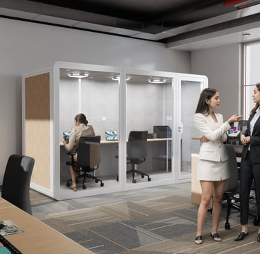 Extra-large 6–7 person acoustic pod for team discussions and meetings