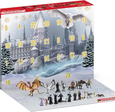 HARRY POTTER AVENT  CALENDAR  with a castle in the background