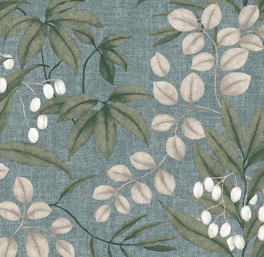 duck egg floral wallpaper with texture