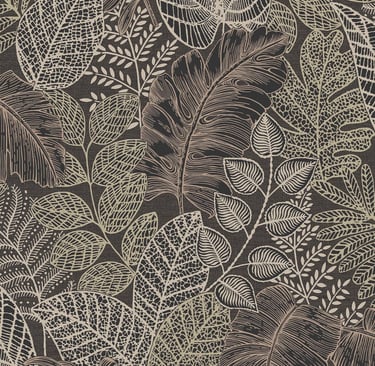charcoal wallpaper with a pattern of leaves