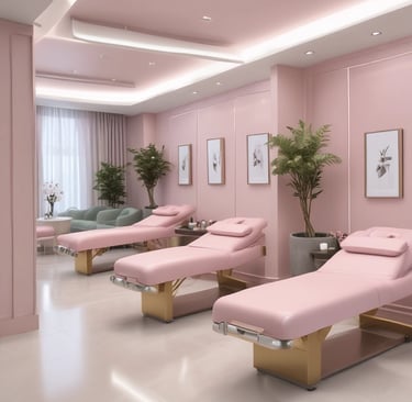 A bright and inviting dental whitening treatment setup.