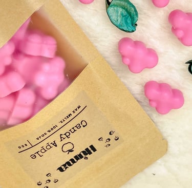 a bag of wax melts with some wax melts