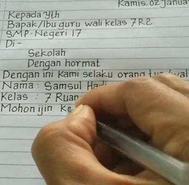 cara membuat surat izin sekolah