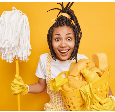 black girl volunteering for sparkle of hope cleaning foundation