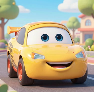 une voiture qui souri parce qu'elle est toute propre