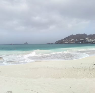 white sandy beach in Cape Verde on São Vicente