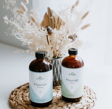 two bottles of liquid probiotic