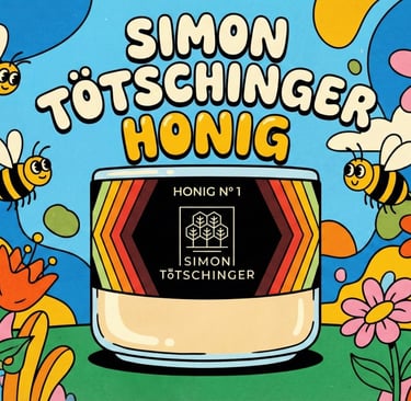 Comic Honigglas mit Comic Bienen