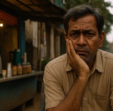 A man worried about his future. 