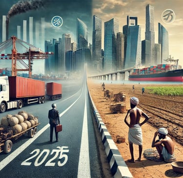 A stark reality of India vs. Bharat is captured in this Ai generated image.