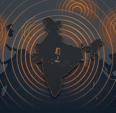 silent india surrounded by geopolitical noise waves